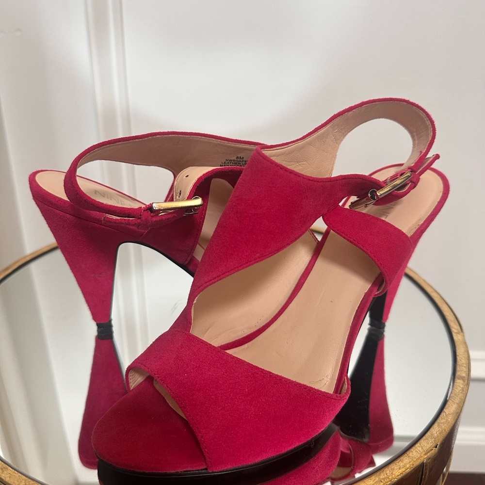 Hot Pink Asymmetrical Heels